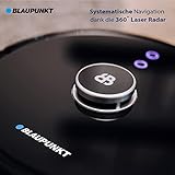 Blaupunkt BlueBot Xtreme – Saugroboter Lasernavigation mit Wischfunktion, interaktive Karten für Etagen + NO-GO Zonen, Staubsauger Roboter 3000Pa Saugkraft, 360° Radarlaser, App + Sprachsteuerung - 3